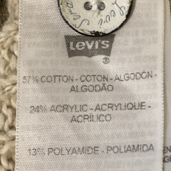 Levi's Straus Co. Oatmeal Colored 3 Button Shawl Collar Cardigan size Medium - Picture 11 of 12